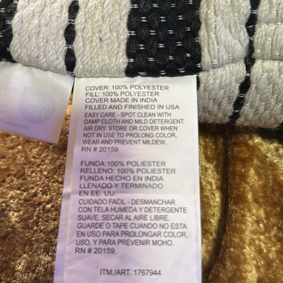 Brentwood Striped Black and White Throw Pillow - Picture 7 of 7